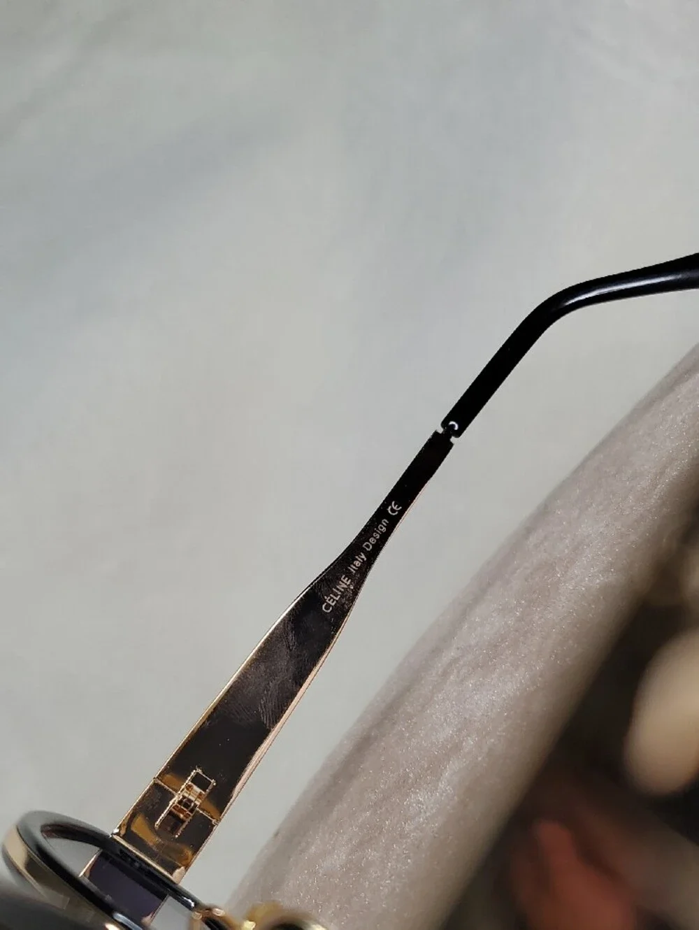 Celine Gold and Black Round Sunglasses - Designer Style